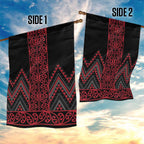 Red Aotearoa Mangopare Kowhaiwhai and Niho Taniwha Garden Flag Maori New Zealand