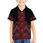 Red Aotearoa Mangopare Kowhaiwhai and Niho Taniwha Hawaiian Shirt Maori New Zealand