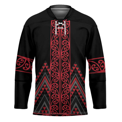 Red Aotearoa Mangopare Kowhaiwhai Niho Taniwha Hockey Jersey Maori New Zealand - Aussie Hoodie