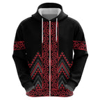 Red Aotearoa Mangopare Kowhaiwhai and Niho Taniwha Hoodie Maori New Zealand