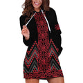 Red Aotearoa Mangopare Kowhaiwhai and Niho Taniwha Hoodie Dress Maori New Zealand
