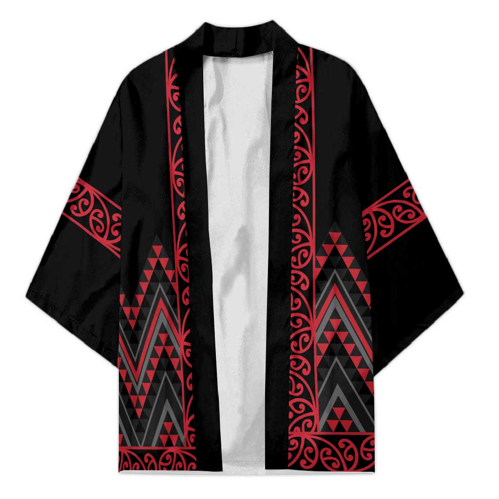 Red Aotearoa Mangopare Kowhaiwhai Niho Taniwha Kimono Maori New Zealand - Aussie Hoodie
