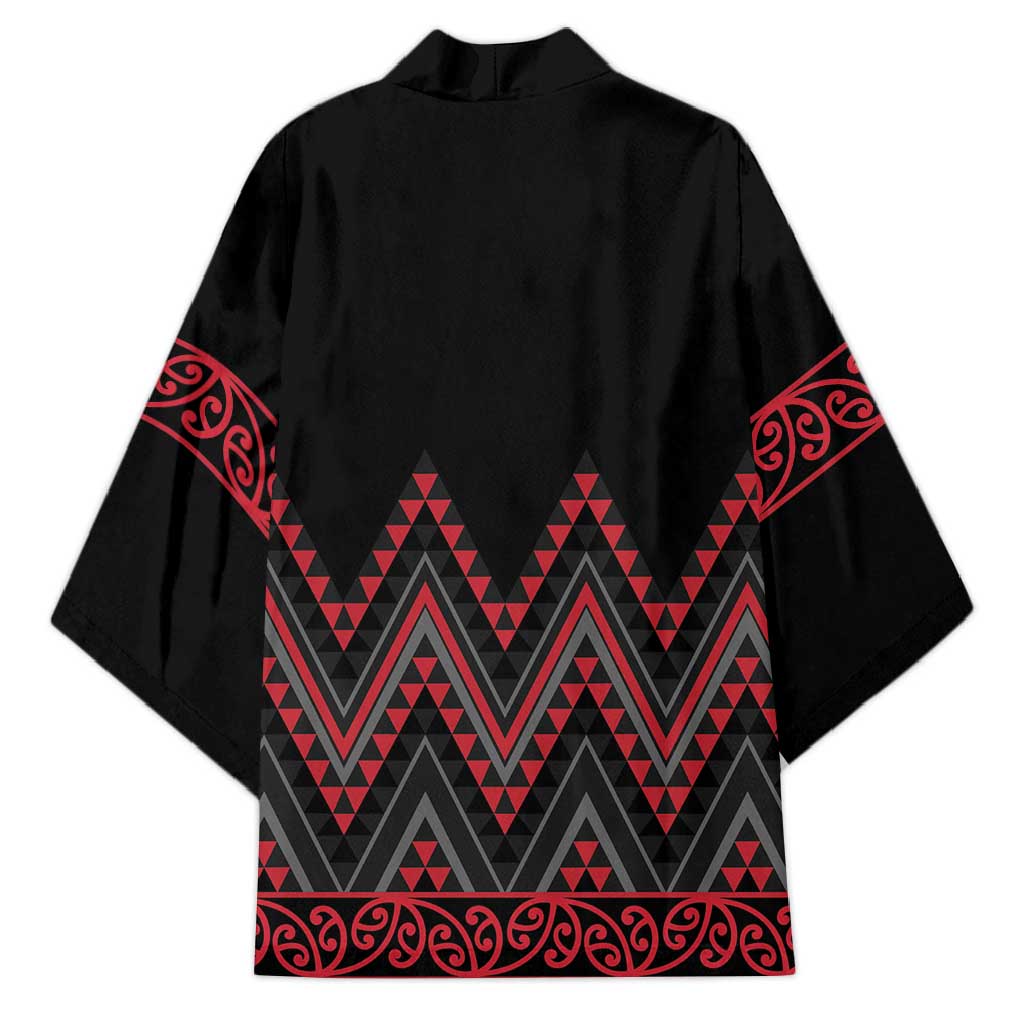 Red Aotearoa Mangopare Kowhaiwhai Niho Taniwha Kimono Maori New Zealand - Aussie Hoodie