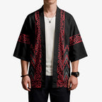 Red Aotearoa Mangopare Kowhaiwhai Niho Taniwha Kimono Maori New Zealand - Aussie Hoodie