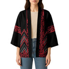 Red Aotearoa Mangopare Kowhaiwhai Niho Taniwha Kimono Maori New Zealand - Aussie Hoodie