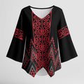 Red Aotearoa Mangopare Kowhaiwhai Niho Taniwha Kimono Sleeve Blouse Maori New Zealand - Aussie Hoodie