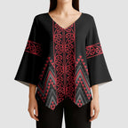 Red Aotearoa Mangopare Kowhaiwhai Niho Taniwha Kimono Sleeve Blouse Maori New Zealand - Aussie Hoodie