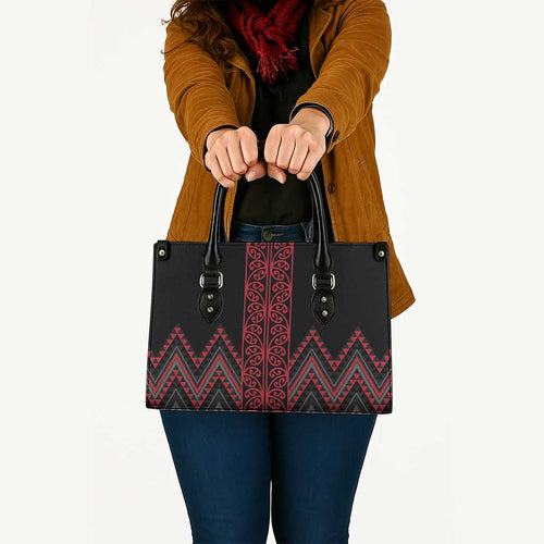 Red Aotearoa Mangopare Kowhaiwhai Niho Taniwha Leather Bag Maori New Zealand - Aussie Hoodie