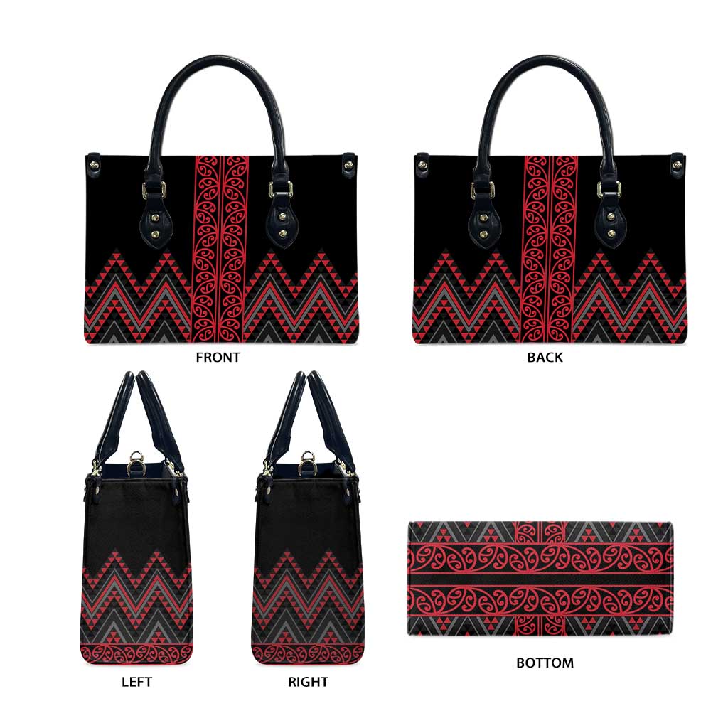 Red Aotearoa Mangopare Kowhaiwhai Niho Taniwha Leather Bag Maori New Zealand - Aussie Hoodie