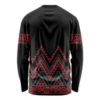 Red Aotearoa Mangopare Kowhaiwhai and Niho Taniwha Long Sleeve Shirt Maori New Zealand