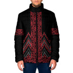 Red Aotearoa Mangopare Kowhaiwhai Niho Taniwha Padded Jacket Maori New Zealand - Aussie Hoodie