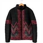 Red Aotearoa Mangopare Kowhaiwhai Niho Taniwha Padded Jacket Maori New Zealand - Aussie Hoodie