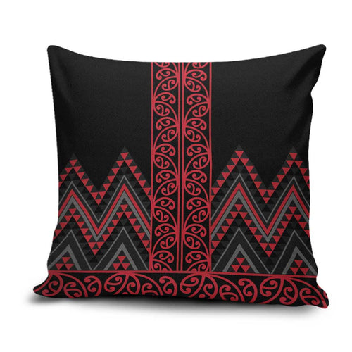 Red Aotearoa Mangopare Kowhaiwhai Niho Taniwha Pillow Cover Maori New Zealand - Aussie Hoodie