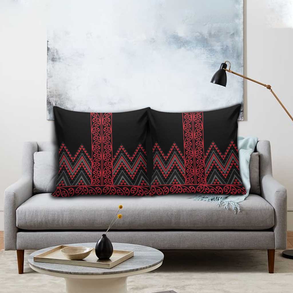 Red Aotearoa Mangopare Kowhaiwhai Niho Taniwha Pillow Cover Maori New Zealand - Aussie Hoodie