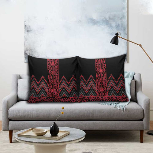 Red Aotearoa Mangopare Kowhaiwhai Niho Taniwha Pillow Cover Maori New Zealand - Aussie Hoodie