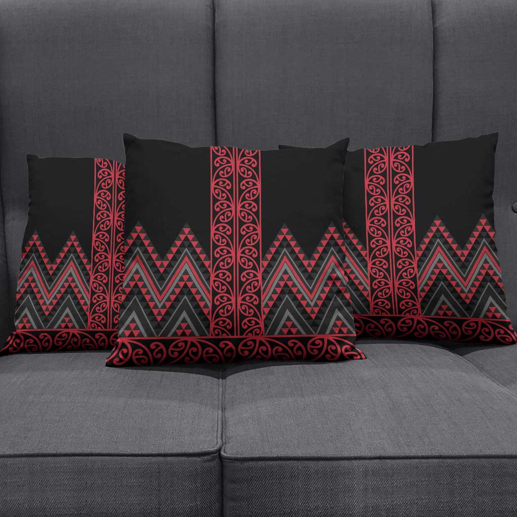 Red Aotearoa Mangopare Kowhaiwhai Niho Taniwha Pillow Cover Maori New Zealand - Aussie Hoodie