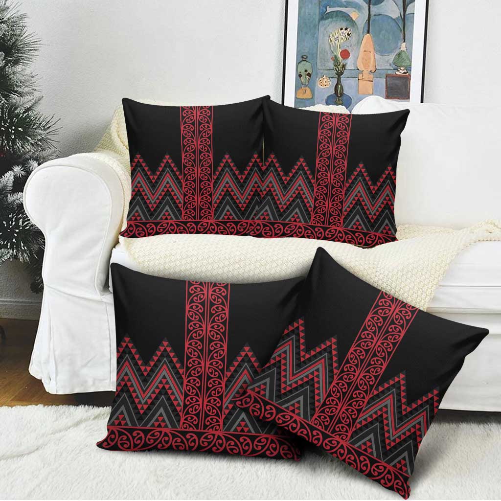 Red Aotearoa Mangopare Kowhaiwhai Niho Taniwha Pillow Cover Maori New Zealand - Aussie Hoodie