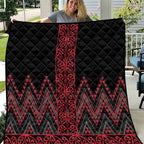 Red Aotearoa Mangopare Kowhaiwhai and Niho Taniwha Quilt Maori New Zealand