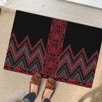 Red Aotearoa Mangopare Kowhaiwhai and Niho Taniwha Rubber Doormat Maori New Zealand
