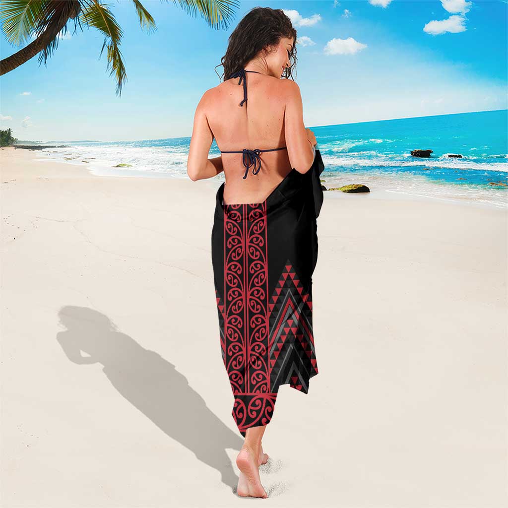 Red Aotearoa Mangopare Kowhaiwhai and Niho Taniwha Sarong Maori New Zealand