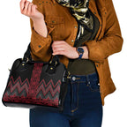Red Aotearoa Mangopare Kowhaiwhai and Niho Taniwha Shoulder Handbag Maori New Zealand