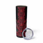Red Aotearoa Mangopare Kowhaiwhai and Niho Taniwha Skinny Tumbler Maori New Zealand