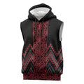 Red Aotearoa Mangopare Kowhaiwhai Niho Taniwha Sleeveless Hoodie Maori New Zealand - Aussie Hoodie