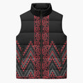 Red Aotearoa Mangopare Kowhaiwhai Niho Taniwha Sleeveless Puffer Jacket Maori New Zealand - Aussie Hoodie