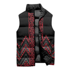 Red Aotearoa Mangopare Kowhaiwhai Niho Taniwha Sleeveless Puffer Jacket Maori New Zealand - Aussie Hoodie
