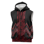 Red Aotearoa Mangopare Kowhaiwhai Niho Taniwha Sleeveless Zip Hoodie Maori New Zealand LT14