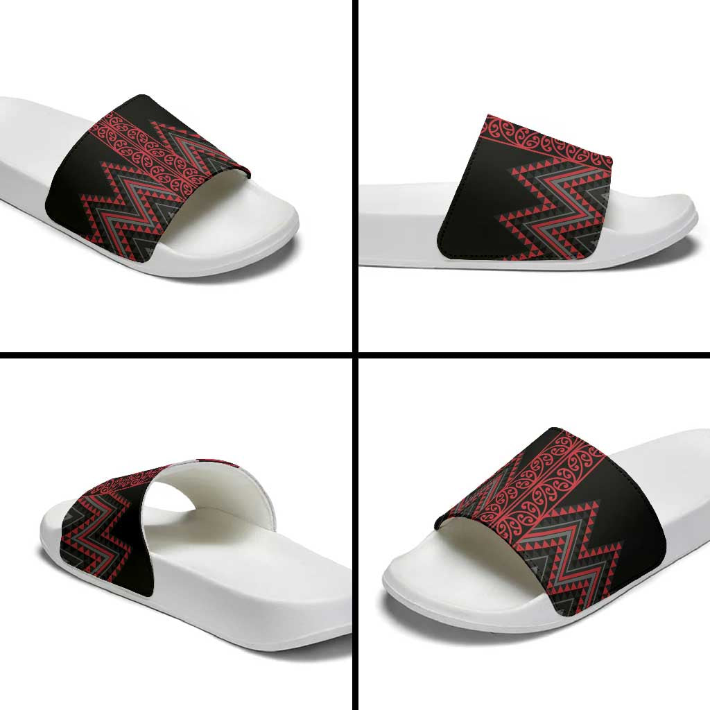 Red Aotearoa Mangopare Kowhaiwhai Niho Taniwha Slide Sandals Maori New Zealand - Aussie Hoodie