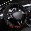 Red Aotearoa Mangopare Kowhaiwhai and Niho Taniwha Steering Wheel Cover Maori New Zealand