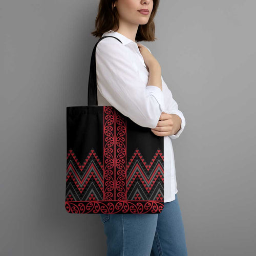 Red Aotearoa Mangopare Kowhaiwhai Niho Taniwha Tote Bag Maori New Zealand - Aussie Hoodie