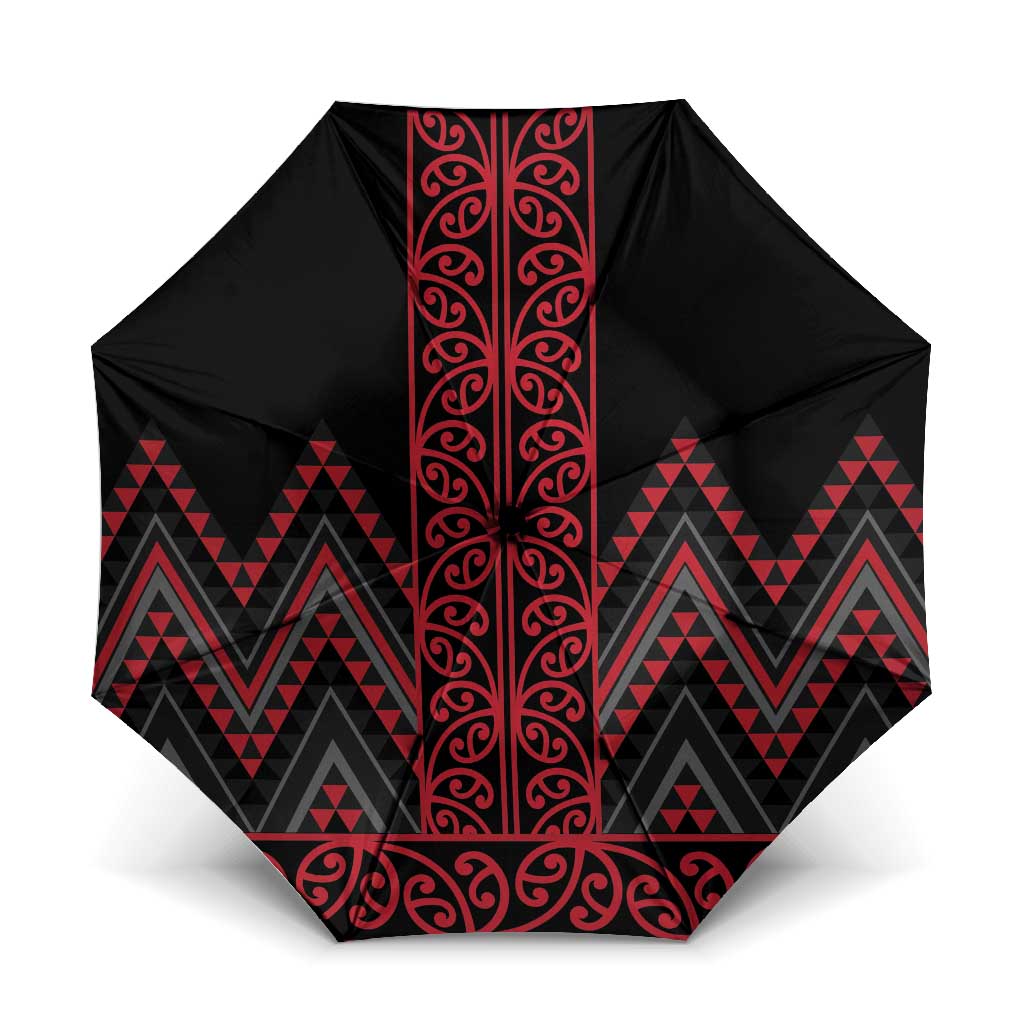 Red Aotearoa Mangopare Kowhaiwhai Niho Taniwha Umbrella Maori New Zealand - Aussie Hoodie