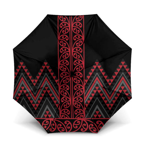Red Aotearoa Mangopare Kowhaiwhai Niho Taniwha Umbrella Maori New Zealand - Aussie Hoodie