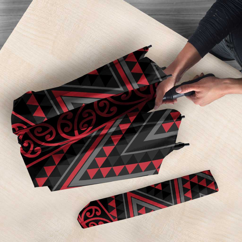 Red Aotearoa Mangopare Kowhaiwhai Niho Taniwha Umbrella Maori New Zealand - Aussie Hoodie