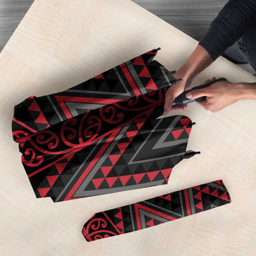 Red Aotearoa Mangopare Kowhaiwhai Niho Taniwha Umbrella Maori New Zealand - Aussie Hoodie