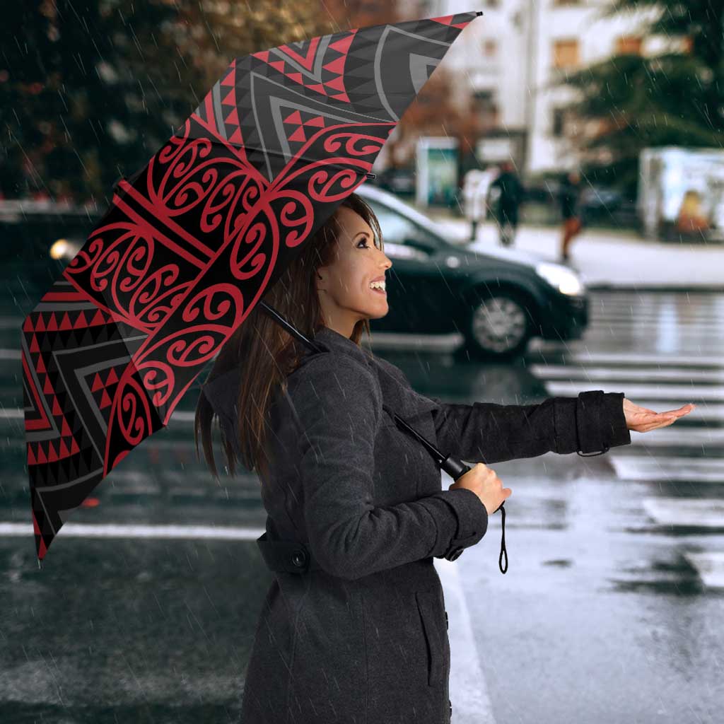 Red Aotearoa Mangopare Kowhaiwhai Niho Taniwha Umbrella Maori New Zealand - Aussie Hoodie