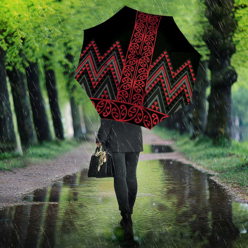 Red Aotearoa Mangopare Kowhaiwhai Niho Taniwha Umbrella Maori New Zealand - Aussie Hoodie