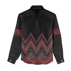 Red Aotearoa Mangopare Kowhaiwhai and Niho Taniwha Women Casual Shirt Maori New Zealand
