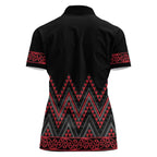 Red Aotearoa Mangopare Kowhaiwhai and Niho Taniwha Women Polo Shirt Maori New Zealand