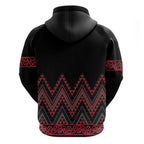 Red Aotearoa Mangopare Kowhaiwhai and Niho Taniwha Zip Hoodie Maori New Zealand