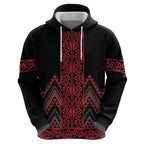 Red Aotearoa Mangopare Kowhaiwhai and Niho Taniwha Zip Hoodie Maori New Zealand