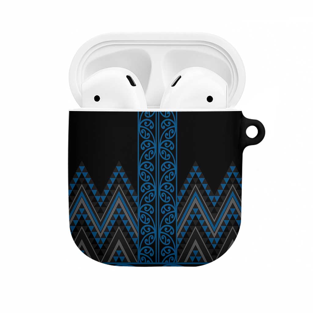 Blue Aotearoa Mangopare Kowhaiwhai Niho Taniwha AirPods Case Maori New Zealand - Aussie Hoodie