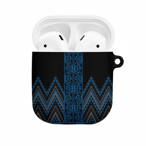 Blue Aotearoa Mangopare Kowhaiwhai Niho Taniwha AirPods Case Maori New Zealand - Aussie Hoodie