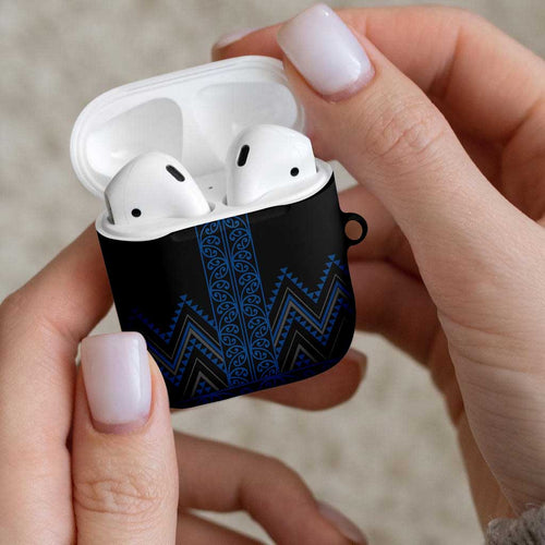 Blue Aotearoa Mangopare Kowhaiwhai Niho Taniwha AirPods Case Maori New Zealand - Aussie Hoodie