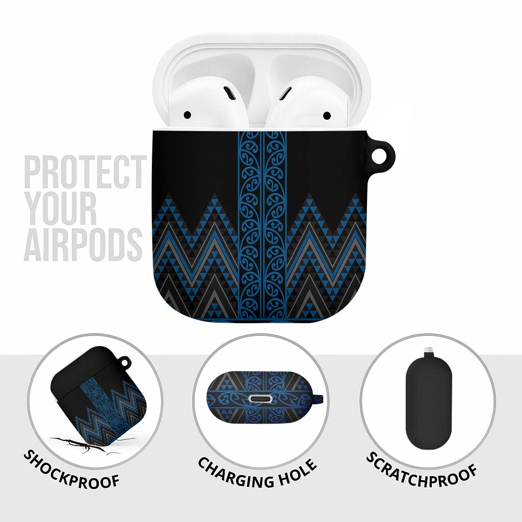 Blue Aotearoa Mangopare Kowhaiwhai Niho Taniwha AirPods Case Maori New Zealand - Aussie Hoodie