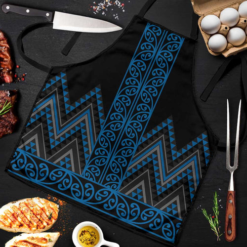 Blue Aotearoa Mangopare Kowhaiwhai Niho Taniwha Apron Maori New Zealand - Aussie Hoodie