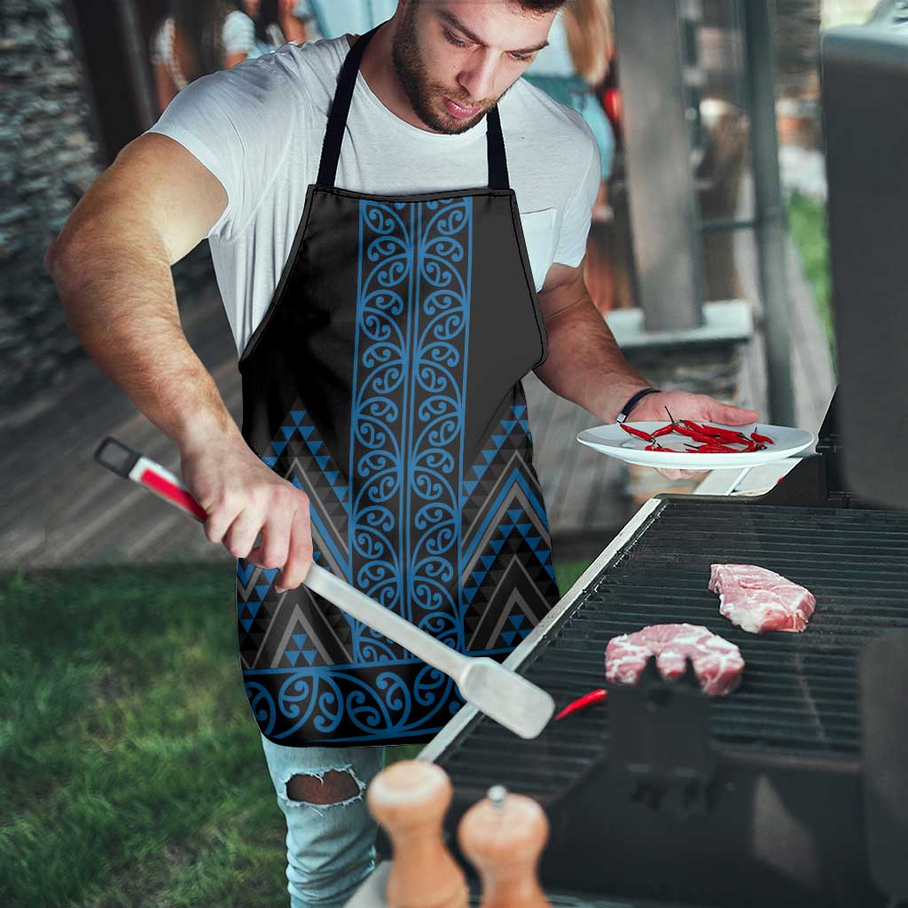 Blue Aotearoa Mangopare Kowhaiwhai Niho Taniwha Apron Maori New Zealand - Aussie Hoodie