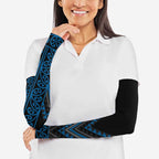 Blue Aotearoa Mangopare Kowhaiwhai Niho Taniwha Arm Sleeves Maori New Zealand - Aussie Hoodie